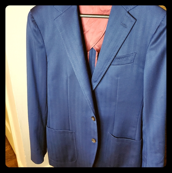 40 Spier & Mackay Blue Herringbone Sportcoat